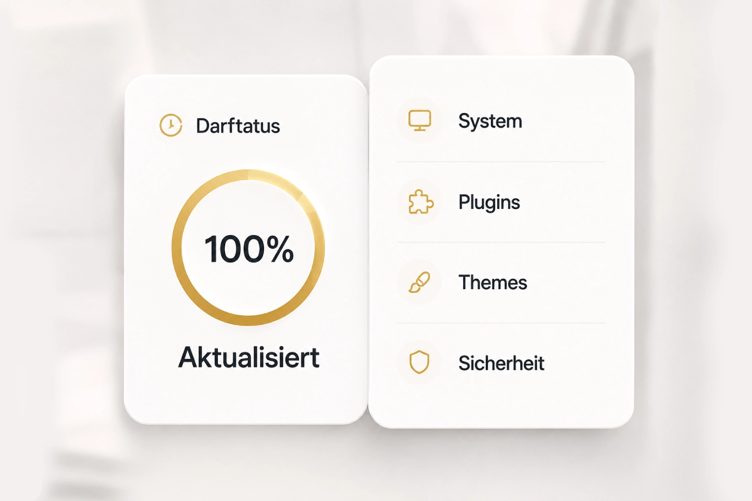 Wartungen & Updates die gerade erfolgreich auf einer Website aktualisiert und durchgeführt wurden.
