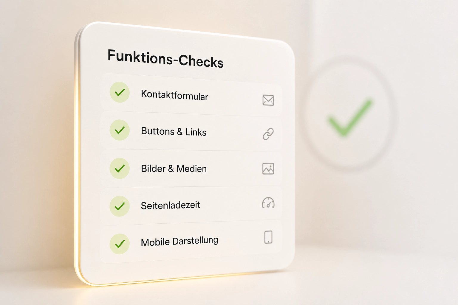 Ein Bild von einem Durchgeführten Funktionschecks einer Website